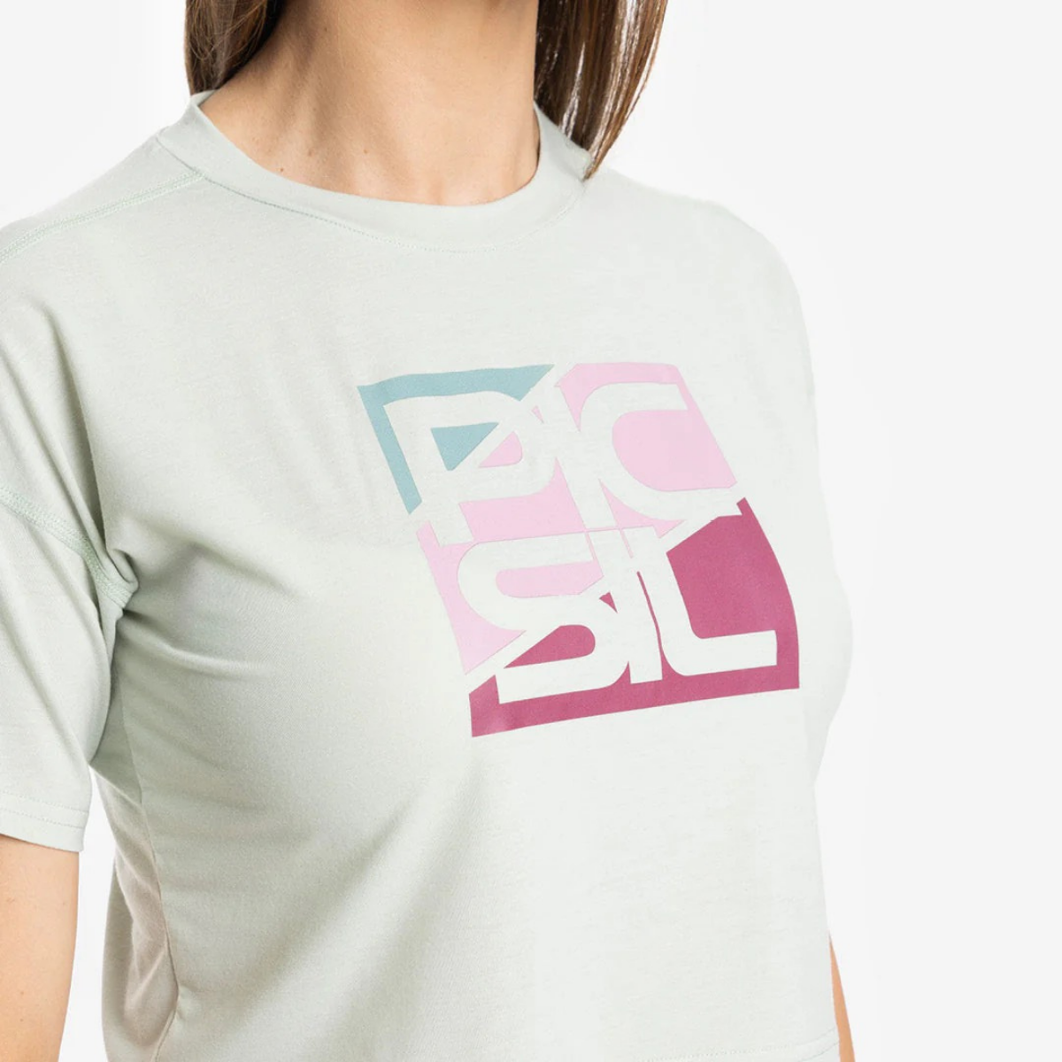 Camisola Premium Crop Manga Curta Mulher