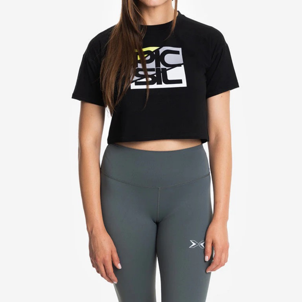 Camisola Premium Crop Manga Curta Mulher