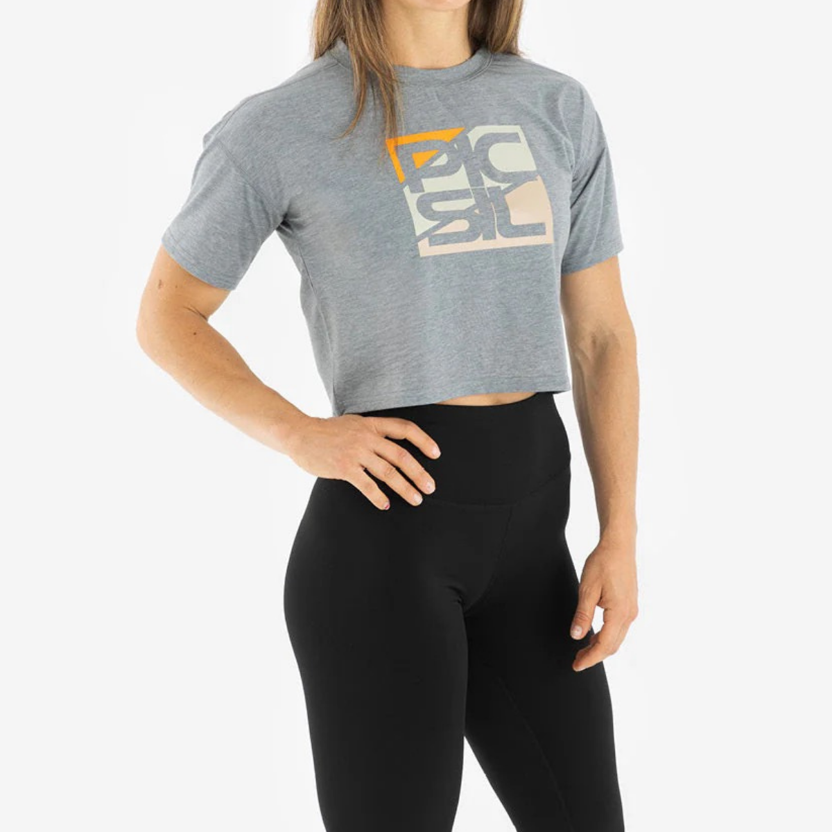 Camisola Premium Crop Manga Curta Mulher