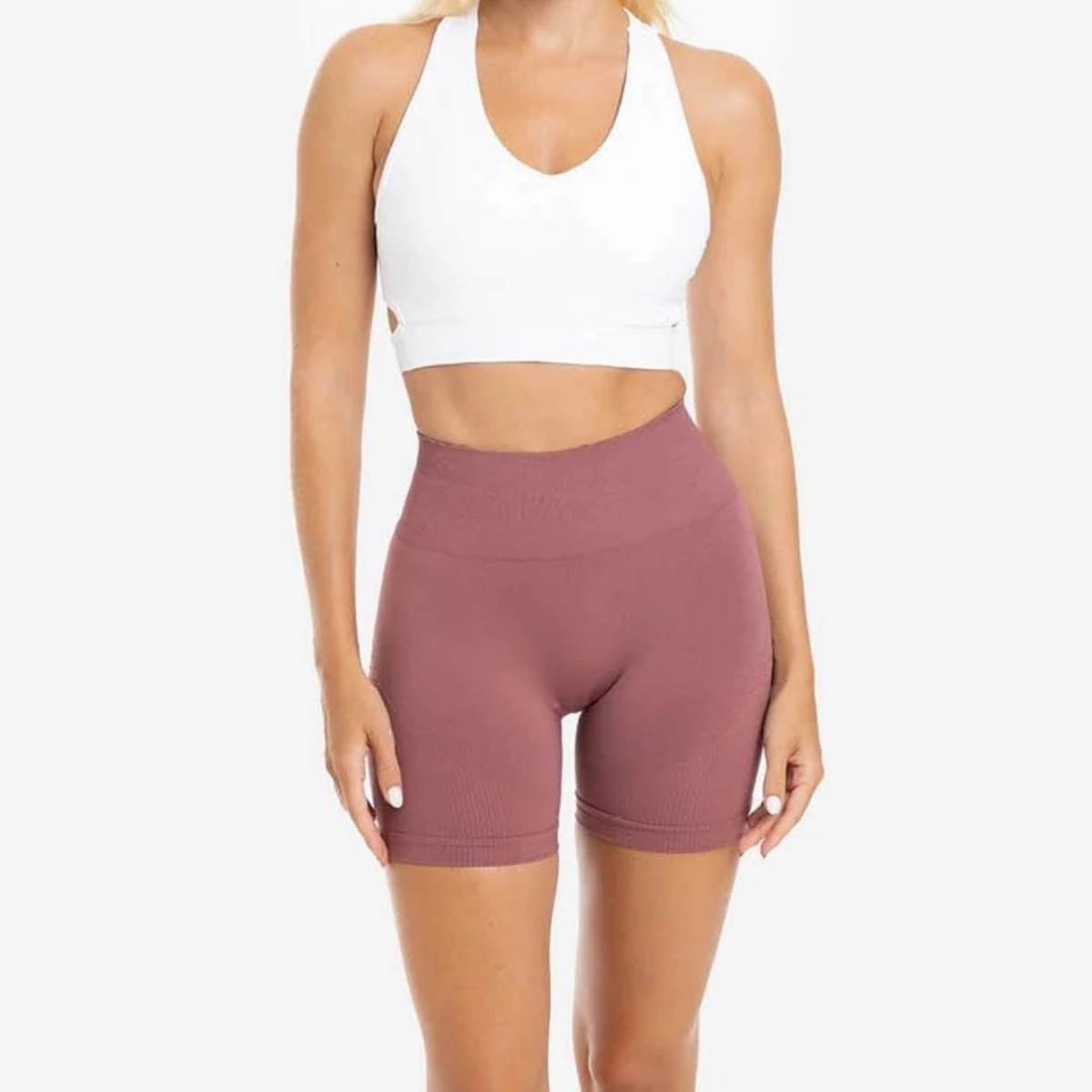 Top Desportivo Seamless com Decote em V