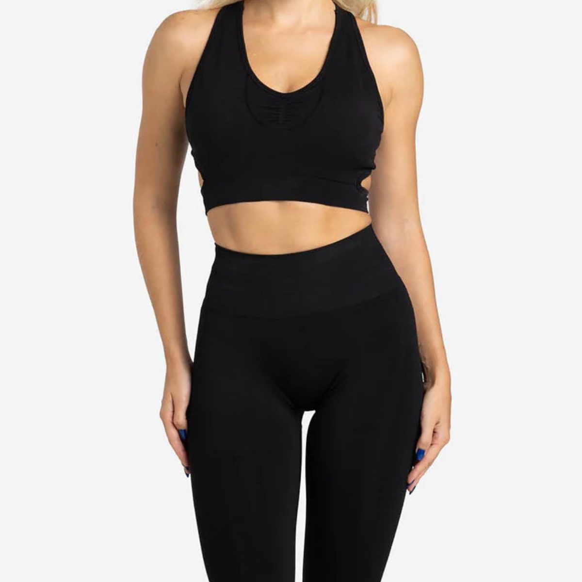 Top Desportivo Seamless com Decote em V