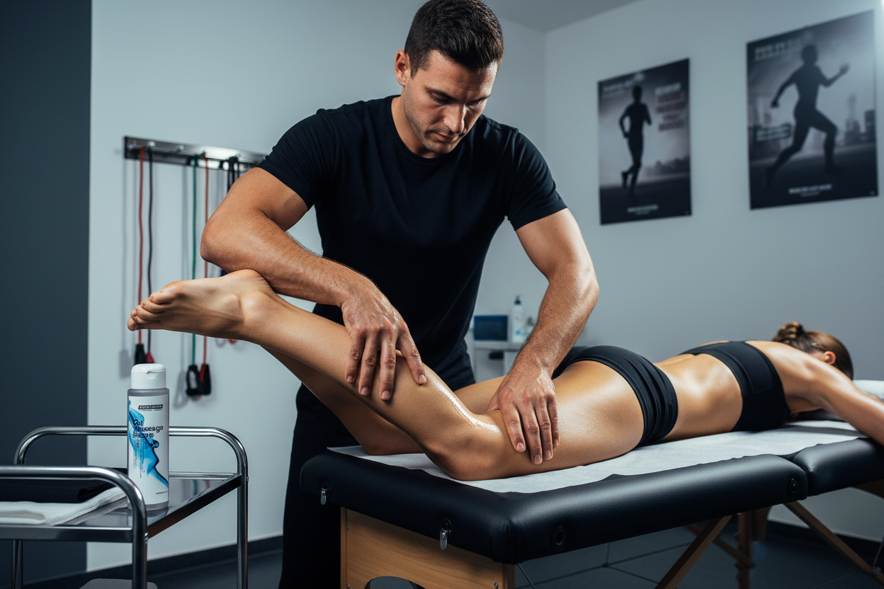 Massagem desportiva com óleo